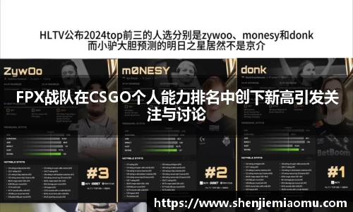 FPX战队在CSGO个人能力排名中创下新高引发关注与讨论